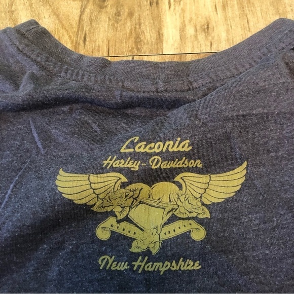 Harley Davidson Rainbow Laconia New Hampshire Grey Tshirt Womens Size Small - Picture 7 of 9